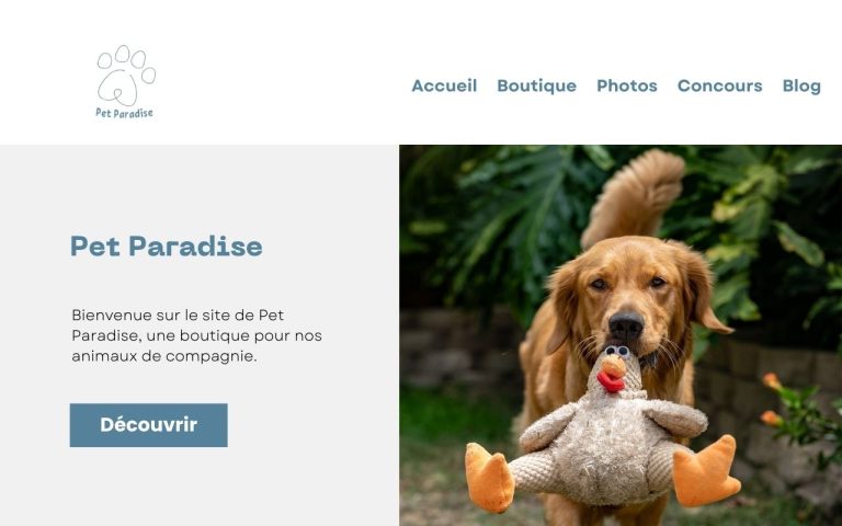 Pet Paradise - Site internet